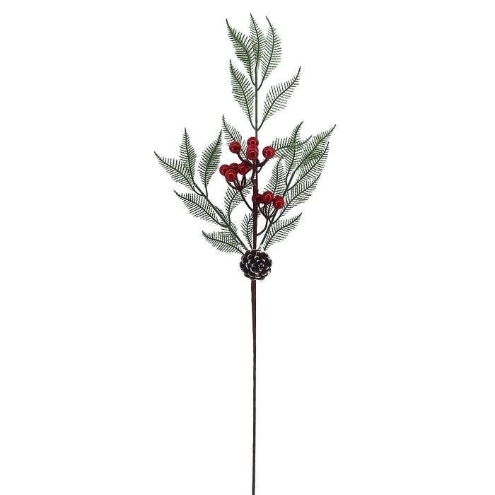 93-3879 Κλαδί με γκι & Κουκουνάρι 72cm χονδρική, Χριστουγεννιάτικα χονδρική