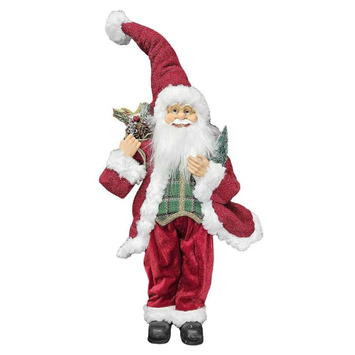 93-3897 Άγιος Βασίλης Αληθοφανής Καρώ Πουκάμισο 89cm χονδρική, Χριστουγεννιάτικα χονδρική