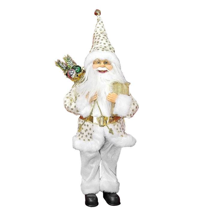 93-3898 Άγιος Βασίλης Αληθοφανής Λευκόχρυσος 60cm χονδρική, Χριστουγεννιάτικα χονδρική