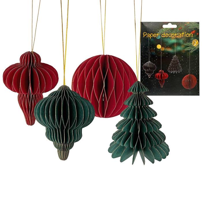 93-4020 Στολίδι Χάρτινο 3D Πτυσσόμενο Κρεμαστό 10x8cm χονδρική, Χριστουγεννιάτικα χονδρική