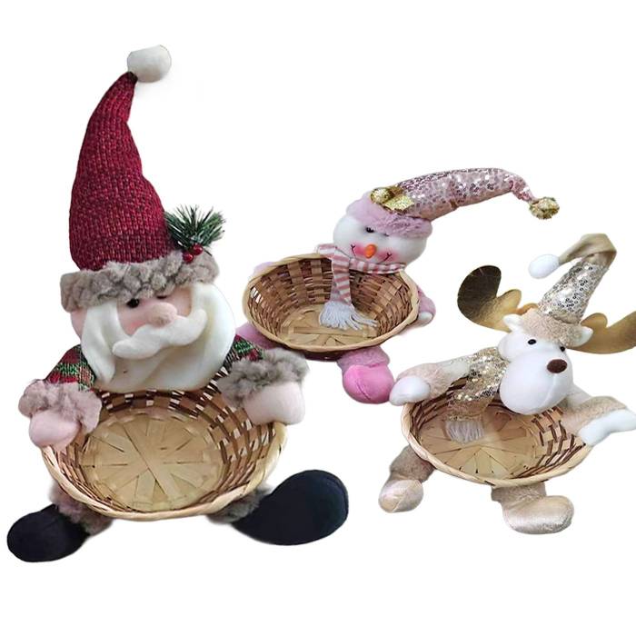 93-4033 Καλάθι με Χριστουγεννιάτικη Πάνινη Φιγούρα 35x20cm χονδρική, Χριστουγεννιάτικα χονδρική